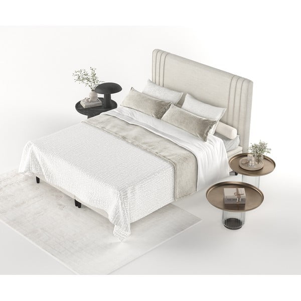 Dvigulė lova smėlio spalvos audiniu dengta su sandėliavimo vieta 180x200 cm Musca – Maison de Rêve-image-4