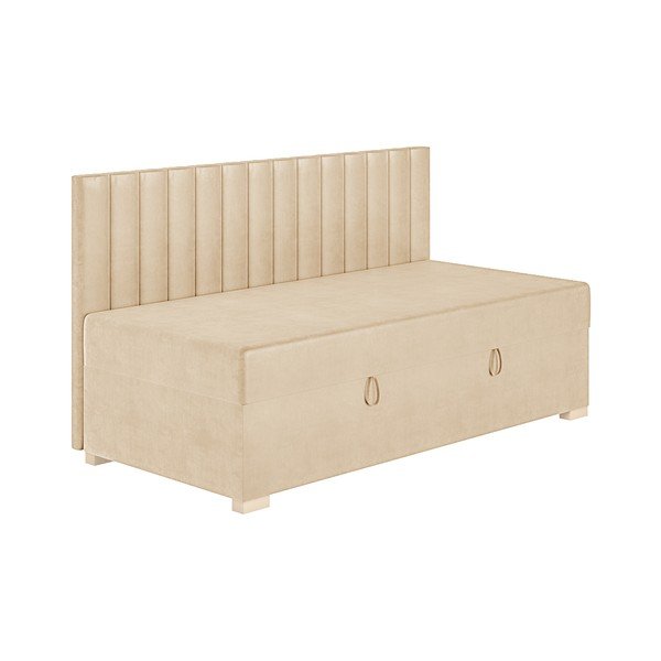 Smėlio spalvos vaikiška lova su sandėliavimo vieta su čiužiniu  90x200 cm Chill – Ghado-image-4