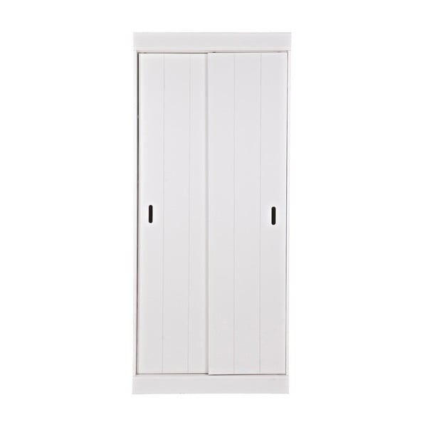 Balta medinė spinta su stumdomomis durimis WOOOD Row