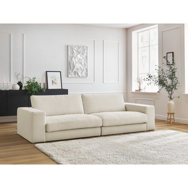 Smėlio spalvos iš kordinio velveto sofa 274 cm Leonard – Bobochic Paris-image-1