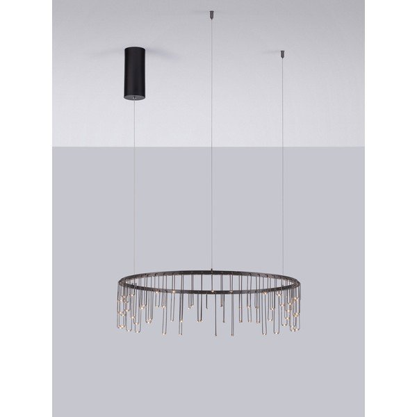 Blizgios sidabrinės spalvos iš aliuminio kabantis šviestuvas LED su pritemdymo funkcija ø 65 cm Stellar – Nova Luce-image-4