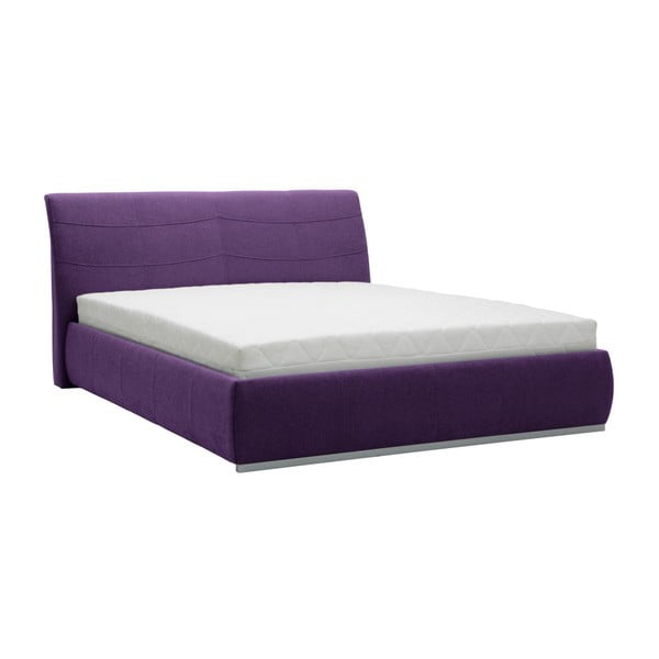 Violetinė dvigulė lova Mazzini Beds Luna, 140 x 200 cm