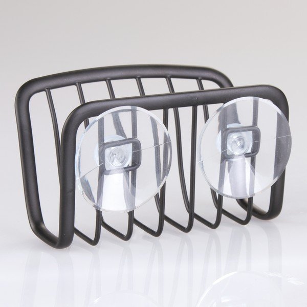 Juodos spalvos metalinis laikiklis su siurbtukais iDesign Axis, 6,5 x 14 cm-image-1