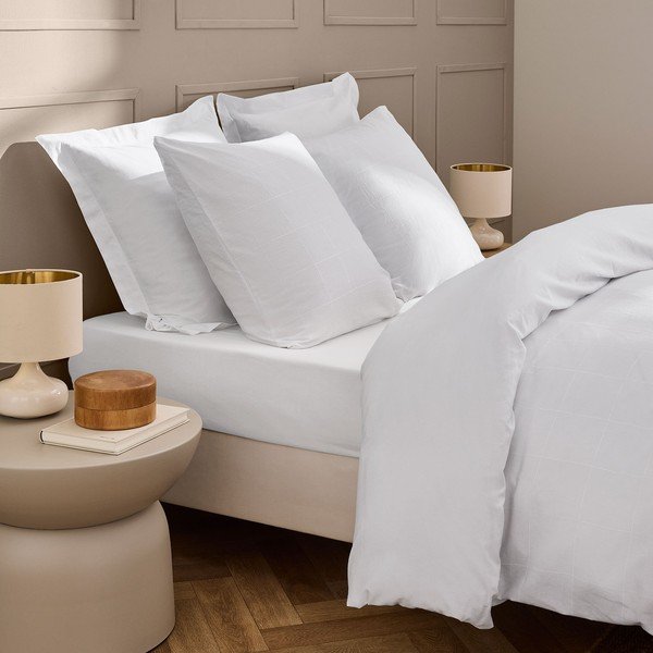 Baltos spalvos dvigulė/itin ilga patalynė 240x220 cm Linella – douceur d'intérieur-image-1