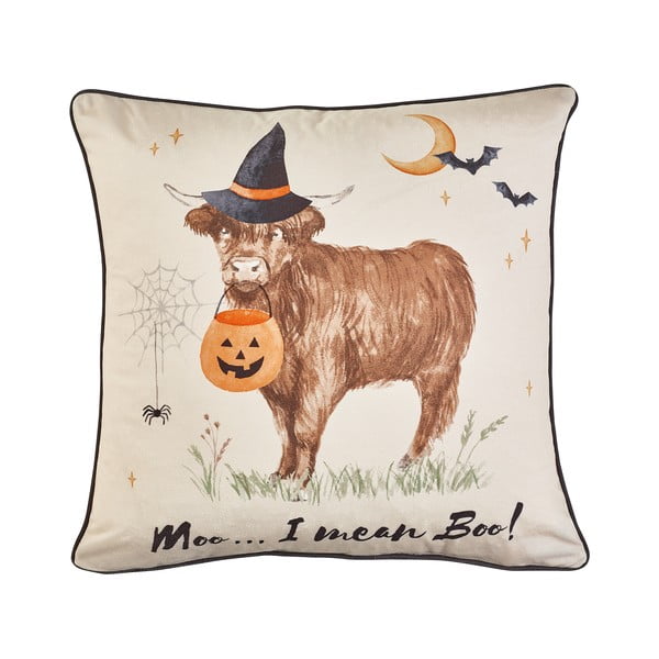 Dekoratyvinė pagalvėlė su Helovyno motyvu 45x45 cm Halloween Highland Cow – Catherine Lansfield