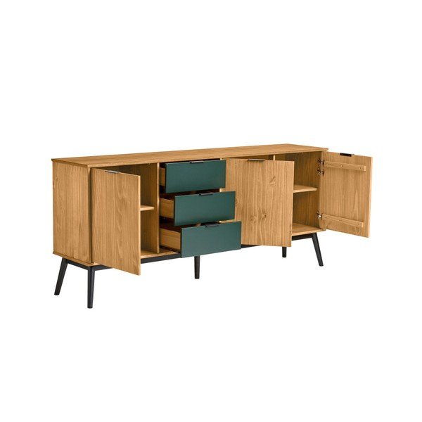 Rudos spalvos bufetas su žaliomis pušies kojelėmis "Marckeric Lucie", plotis 171 cm-image-3