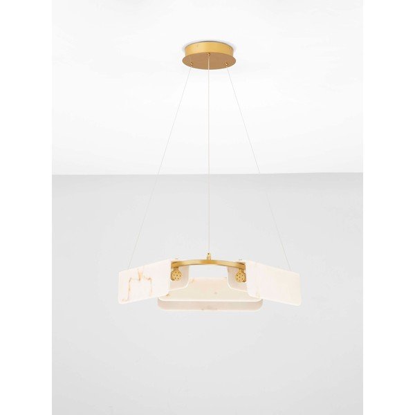 Kreminės spalvos/žalvario spalvos kabantis šviestuvas LED su marmuro dekoru su pritemdymo funkcija ø 63 cm Aider – Nova Luce-image-4