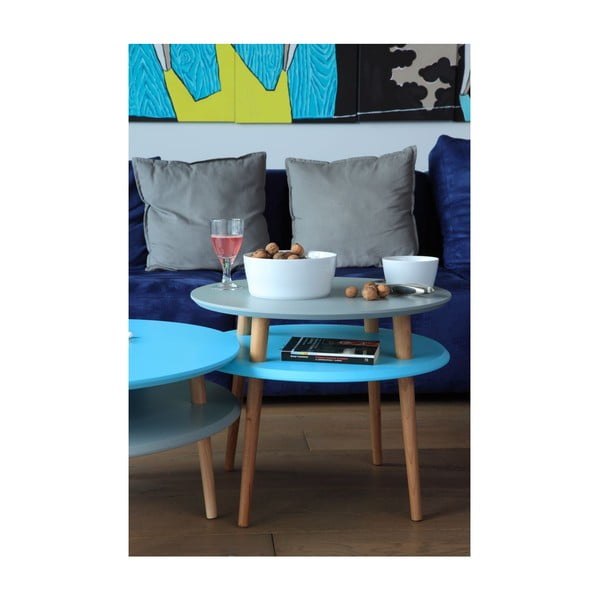 Šviesiai pilkas kavos staliukas Ragaba UFO, Ø 45 cm-image-2