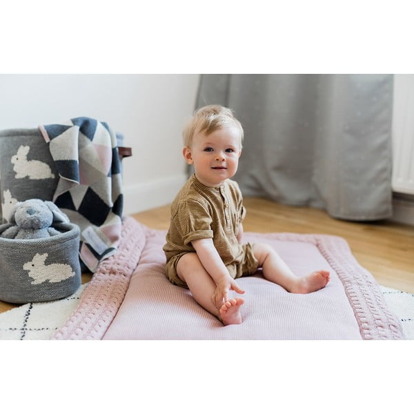 Rožinis medvilninis žaidimų kilimėlis Kindsgut Mat, 70 x 90 cm-image-1