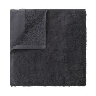Tamsiai pilkas medvilninis rankšluostis Blomus, 100 x 200 cm