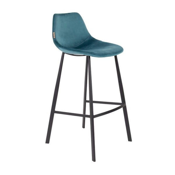 2 benzininės mėlynos spalvos baro kėdžių rinkinys su olandiško aksomo apmušalais, 106 cm aukščio