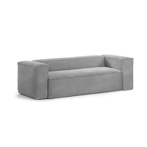 Iš kordinio velveto sofa pilkos spalvos 240 cm Blok – Kave Home-image-2