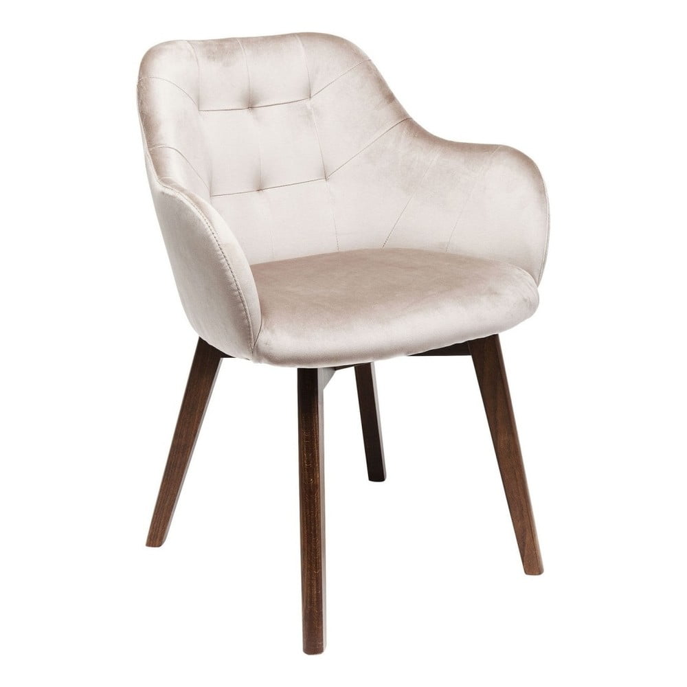 Smėlio spalvos kėdė su buko medienos kojomis Kare Design