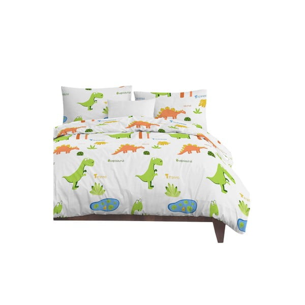 Baltos spalvos viengulė vaikiška patalynė 140x200 cm Dinolar – Mijolnir