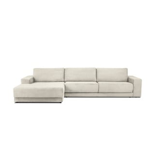 Smėlio spalvos aksominė sofa-lova Milo Casa Donatella, kairysis kampas
