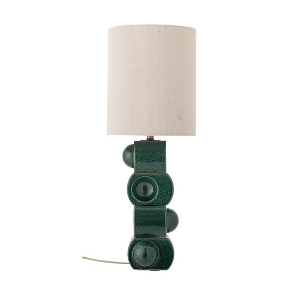 Žalios spalvos/kreminės spalvos iš keramikos stalinis šviestuvas (aukštis 68 cm) su tekstiliniu gaubtu Brady – Bloomingville-image-4