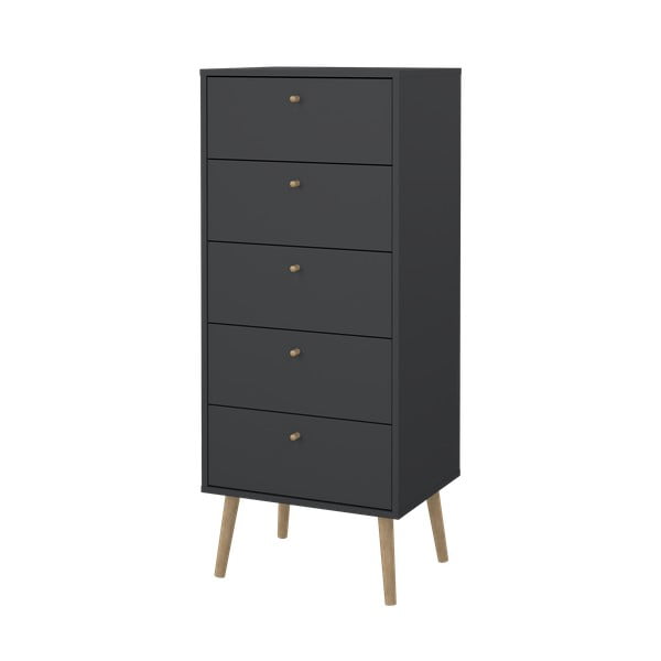 Aukšta šoninė spintelė antracito spalvos 50x120 cm Bodo – Tvilum-image-4