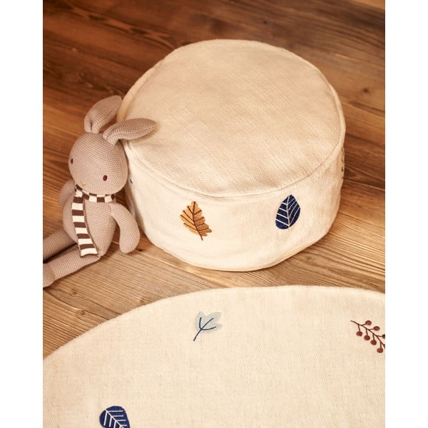 Vaikiškas pufas kreminės spalvos Yanil – Kave Home-image-3