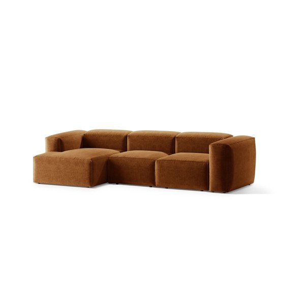 Raudonos plytų spalvos kampinė sofa (su kairiuoju kampu/su gultu) Bergamo – Cosmopolitan Design-image-2