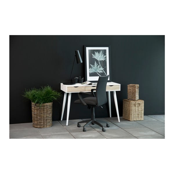 Baltas darbo stalas su 3 stalčiais, Actona Neptun-image-3