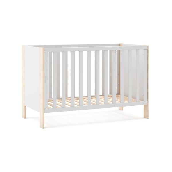 Balta/natūrali vaikiška lovelė 60x120 cm Esteban - Marckeric-image-3