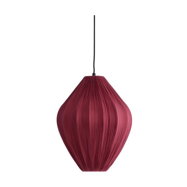 Bordo spalvos kabantis šviestuvas ø 12 cm su tekstiliniu gaubtu Verita – Light & Living