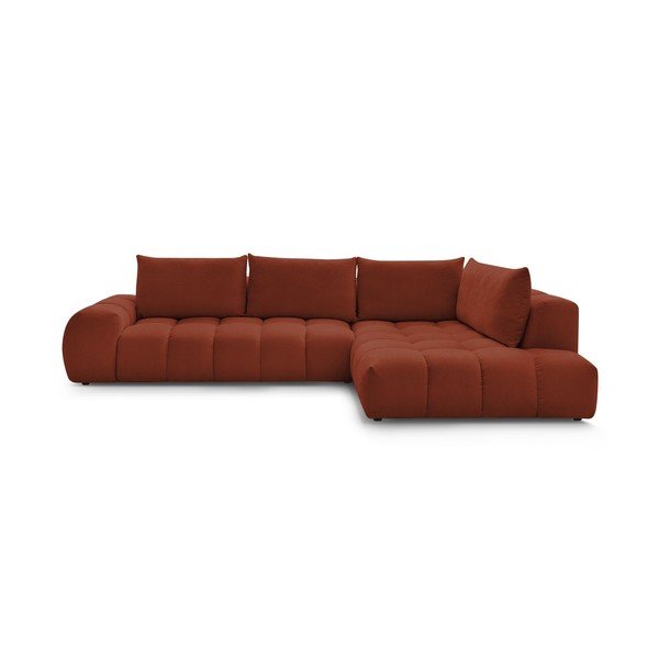 Kampinė sofa raudonos plytų spalvos (su dešiniuoju kampu) Everest – Bobochic Paris