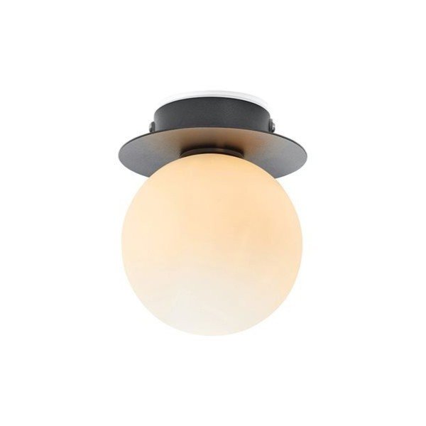 Juodos ir baltos spalvos lubinis šviestuvas ø 10 cm su stiklo gaubtu Mini – Markslöjd