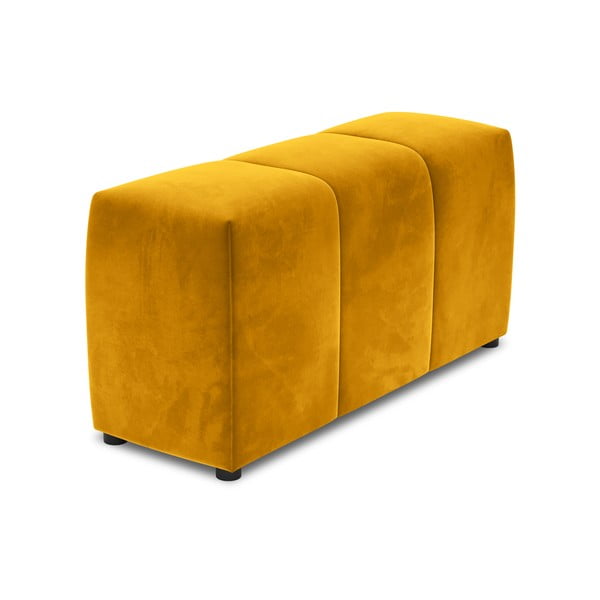Geltonos spalvos aksominis modulinės sofos porankis Rome Velvet - Cosmopolitan Design
