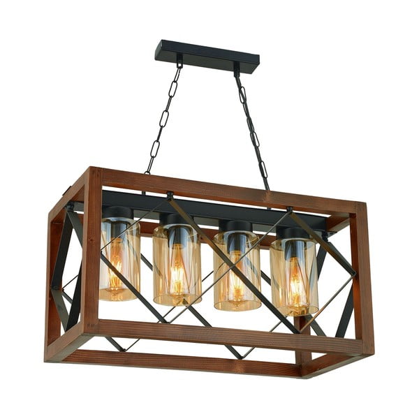 Pakabinamas šviestuvas iš skardinės medienos Zikzak Camlı 4lü