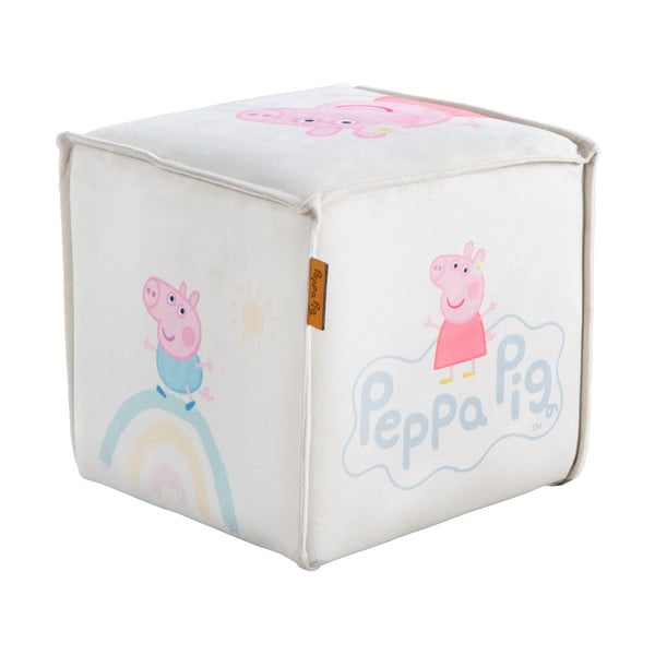 Iš velveto vaikiškas pufas baltos spalvos Peppa Pig – Roba