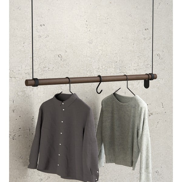 Rudos spalvos iš ąžuolo masyvo sieninė lentyna 110 cm Swing L – LIND DNA-image-1