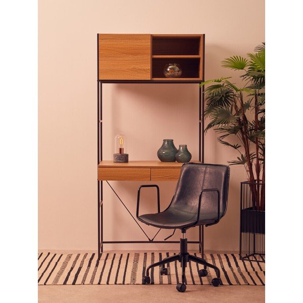 Juodos spalvos iš dirbtinės odos biuro kėdė Branson – Premier Housewares-image-4