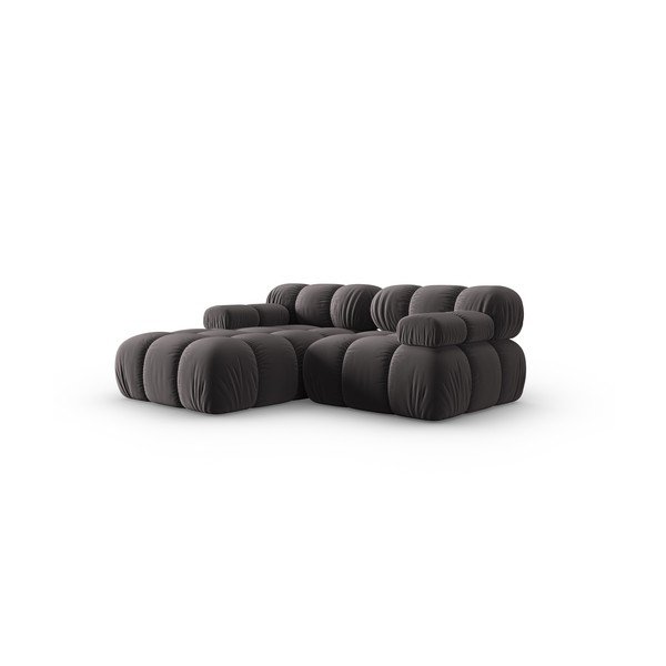 Sofa tamsiai pilkos spalvos iš velveto 191 cm Bellis – Micadoni Home-image-3