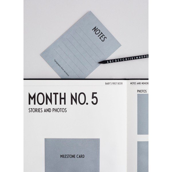 Juodos spalvos vaikų atsiminimų knyga Design Letters Baby's First Book-image-4