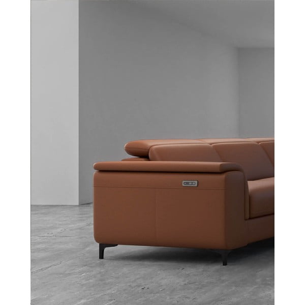 Kampinė sofa konjako rudos spalvos iš odos (su dešiniuoju kampu) Brito – MESONICA-image-4