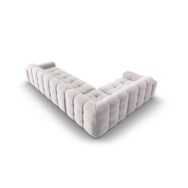 Šviesiai pilka aksominė kampinė sofa (kairysis kampas) Kendal - Micadoni Home-image-4