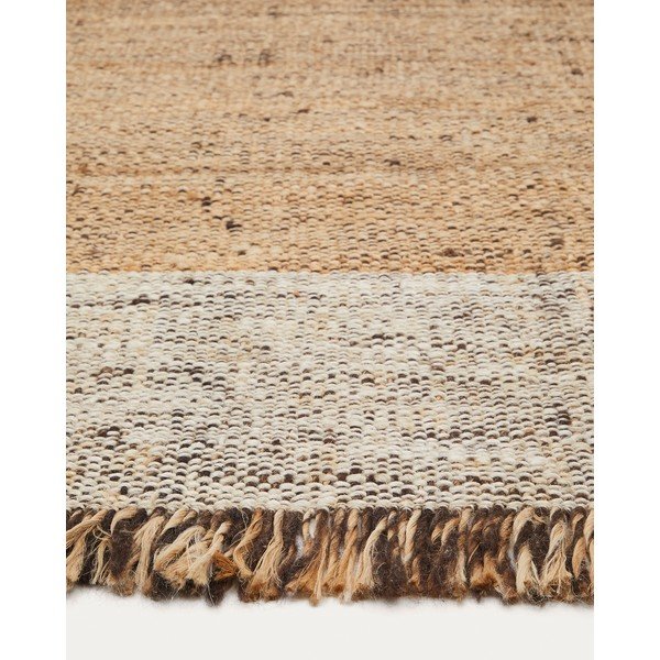 Apverčiamas/rankų darbo iš džiuto kilimas smėlio spalvos 160x230 cm Sully – Kave Home-image-4
