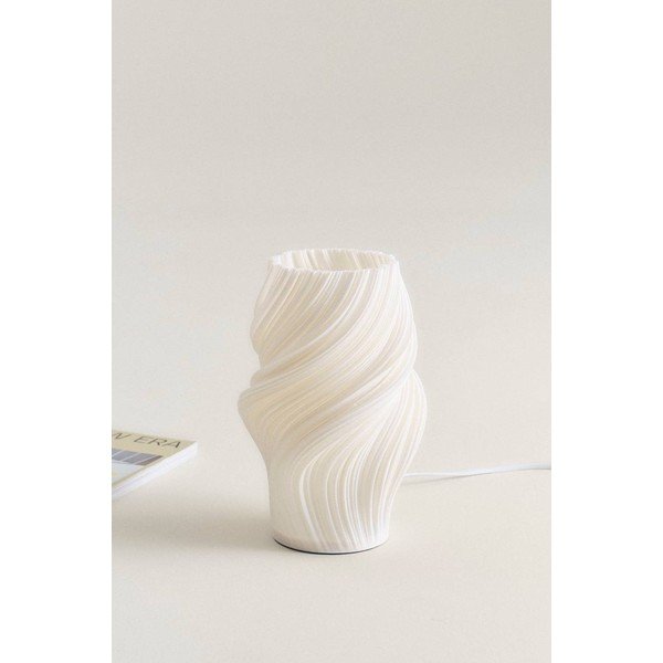 Baltos spalvos iš plastiko stalinis šviestuvas (aukštis 27 cm) Calais – Jotex-image-3