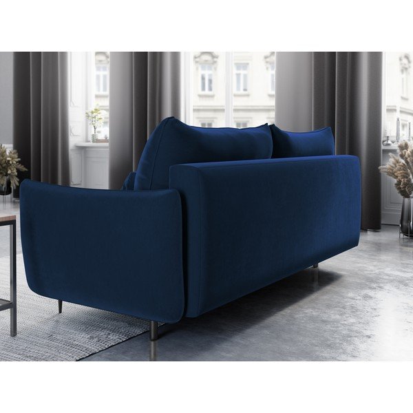 Tamsiai mėlyna sofa-lova su patalynės dėže Cosmopolitan Design Vermont-image-2