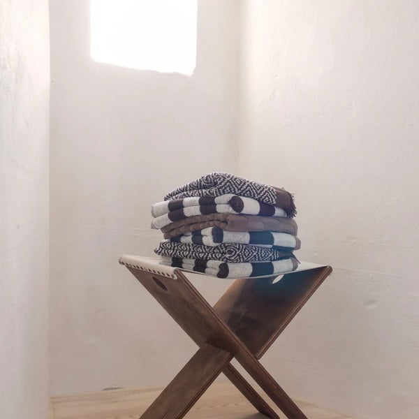 Iš frote audinio iš organiškos medvilnės rankšluostis rudos spalvos 50x90 cm Retro – Mette Ditmer Denmark-image-4