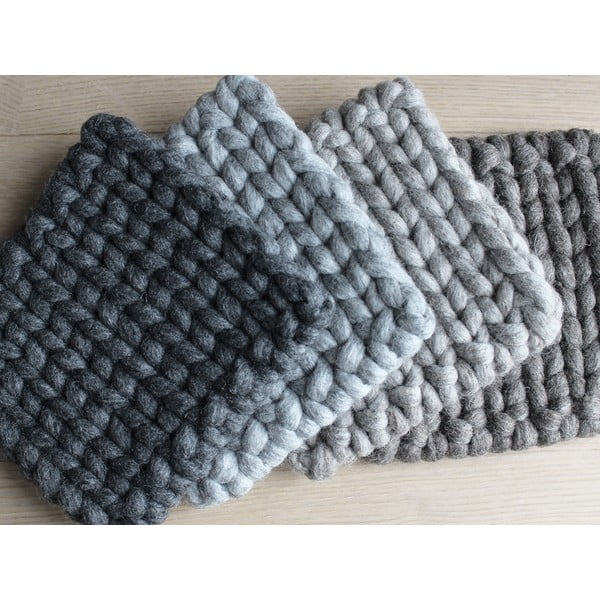 Antracito spalvos megztos vilnos padėkliukas Wooldot Braider, 20 x 20 cm-image-3