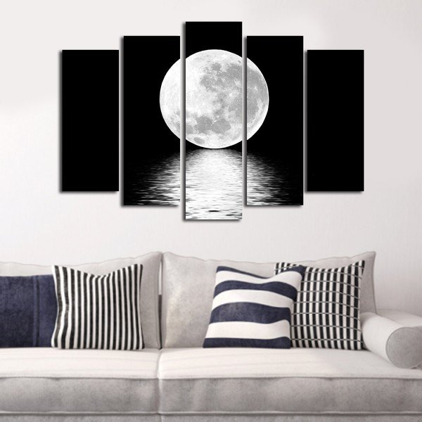 Daugiasluoksnis paveikslas "Baltas mėnulis", 105 x 70 cm-image-3