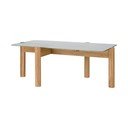 Natūralios spalvos kavos staliukas su stikliniu stalviršiu 55x105 cm Kob – noo.ma