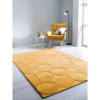 Geltonos spalvos vilnonis kilimas Flair Rugs Gigi, 200 x 290 cm