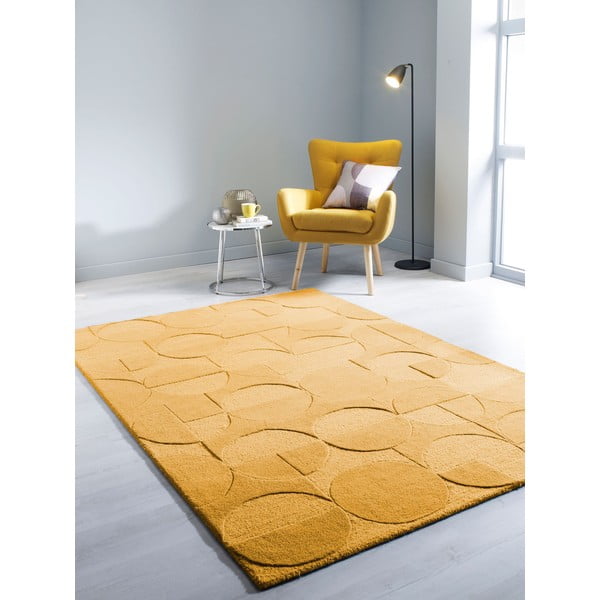 Geltonos spalvos vilnonis kilimas Flair Rugs Gigi, 160 x 230 cm-image-1