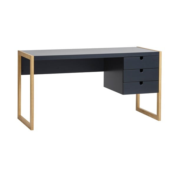 Antracito pilkos spalvos darbo stalas "Marckeric Square", 140 x 75 cm-image-2