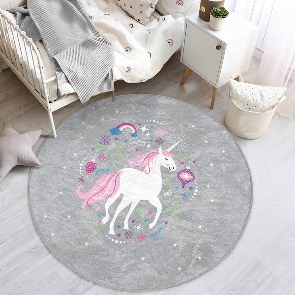 Vaikiškas kilimas pilkos spalvos ø 120 cm Comfort – Mila Home-image-1