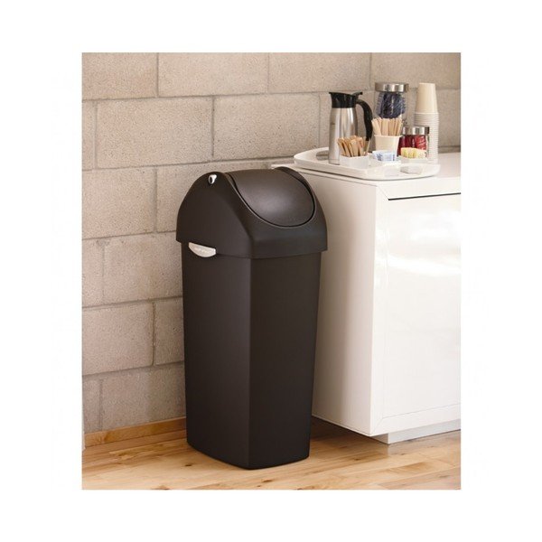 "Simplehuman Coal" juoda šiukšliadėžė su atlenkiamu dangčiu, 60 l-image-1