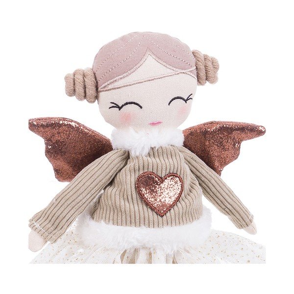 Iš tekstilės kalėdinė statulėlė (aukštis 42 cm) Angel Girl – Casa Selección-image-1